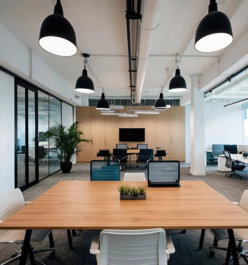 Creative studio workspace interior in Plano, Collin County, Texas