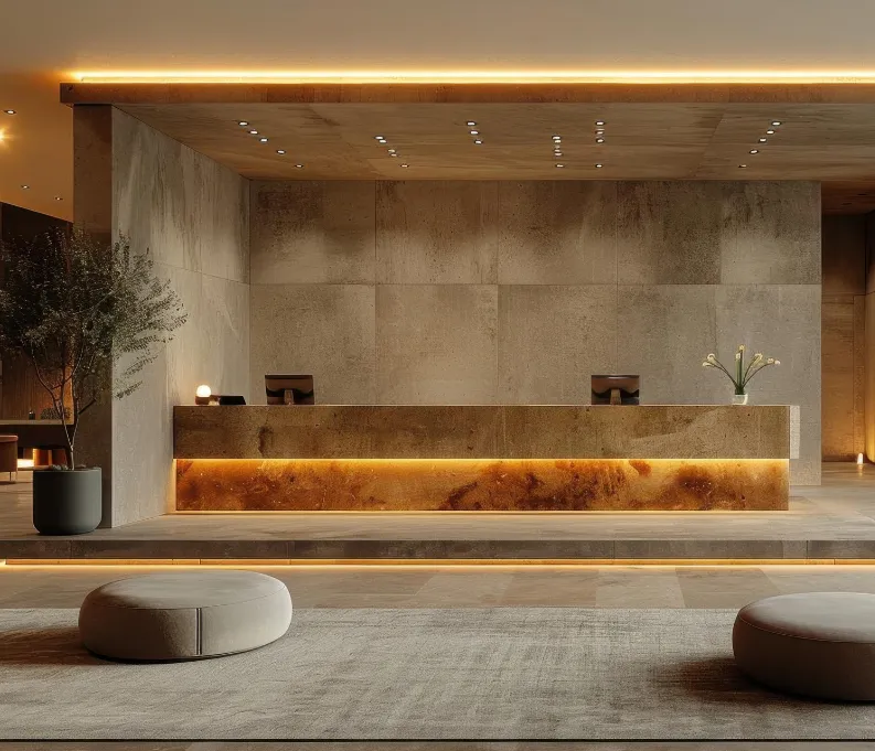 Luxury hotel lobby design in Fort Worth, Tarrant County, Texas