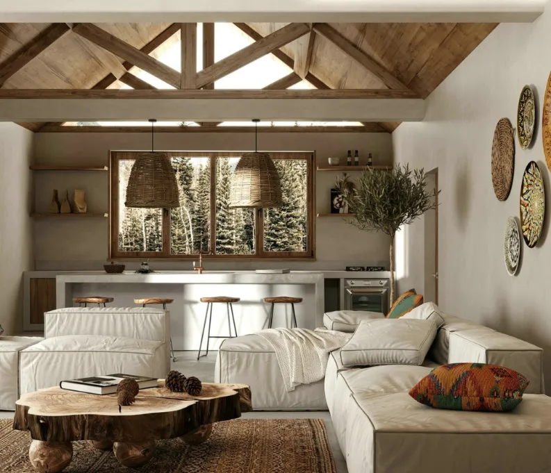 Modern farmhouse living space design in McKinney, Collin County, Texas